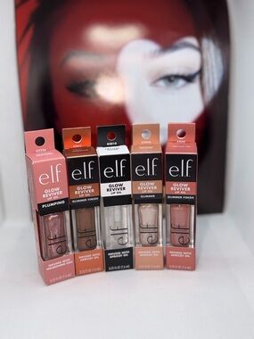 Glow Reviver Lip Oil - Shimmer Pink/Bronze Shades set -5 items